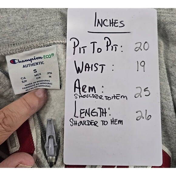 Champion Eco Fleece Harvard Gray Small Sweatshirt College Licensed Pockets Ivy - Picture 5 of 7